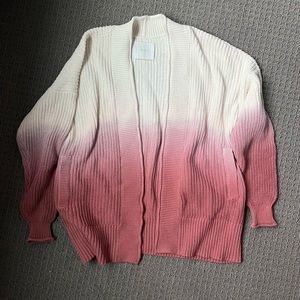 Lucky Brand Dip-Dyed Knit Cotton Cardigan - S